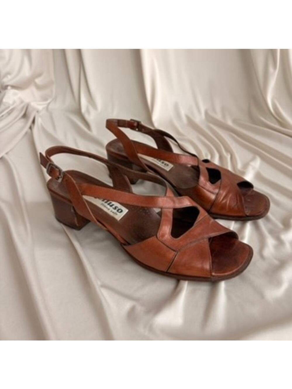 Melluso Linea Soft Brown Leather Sandals - Made in Italy, EU 38 / US 7.5